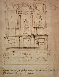 Estudio para una tumba doble para las Tumbas Medici en la Nueva Sacristía, 1521